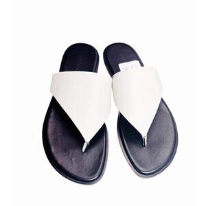 Vince Womens Black & White Leather Sandals Size 6M- LT3284